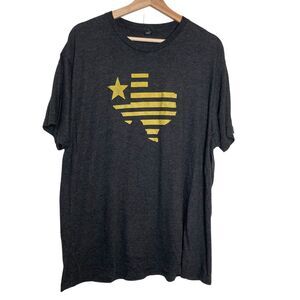 Tultex Texas Star Graphic Printed Tee Shirt Gray T-Shirt Soft Size XL